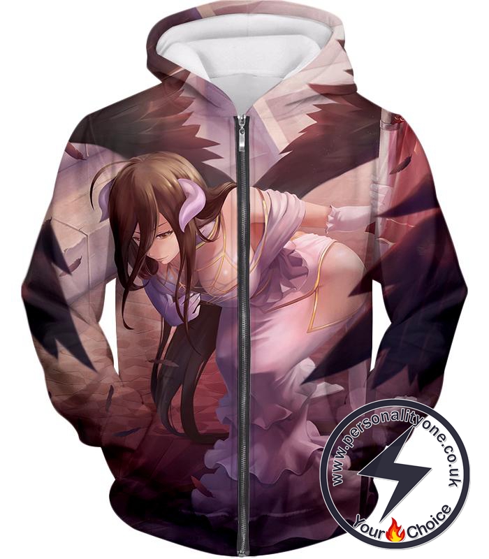 Overlord Super Cute Merciful Albedo Awesome Anime Zip Up Hoodie